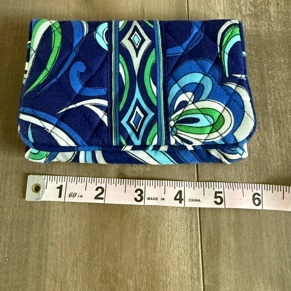 Vera Bradley Mediterranean Blue Small‎ Pocket Wallet Coin Purse ID Pouch RETIRED